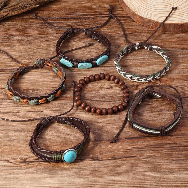 JAVMOO Gothic Bracelet Adjustable Punk Braided Leather Multilayer Grunge Set Bracelets Emo Metal Cuff Wrap Bangles Meaningful Gift - Image 3